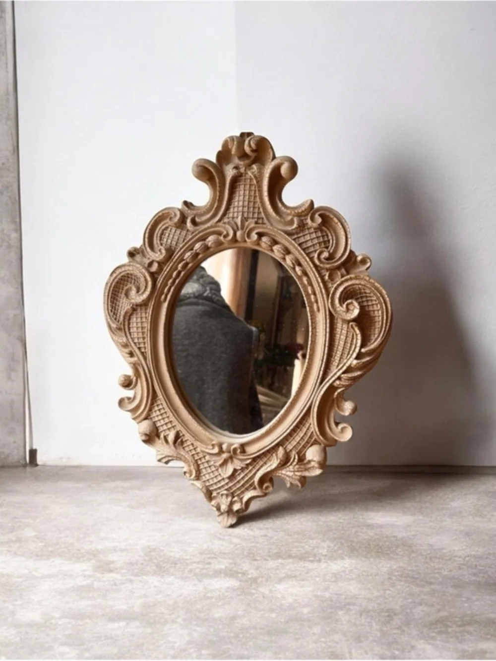 Vintage French Rococo style Oval Mirror wall mirror